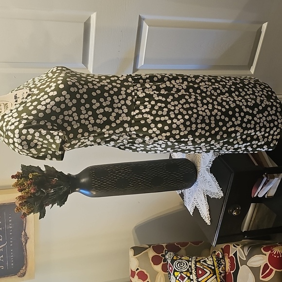 Classic Boden Cotton Green and White Polka Dot Midi Dress, Excellent Condition - Picture 2 of 9